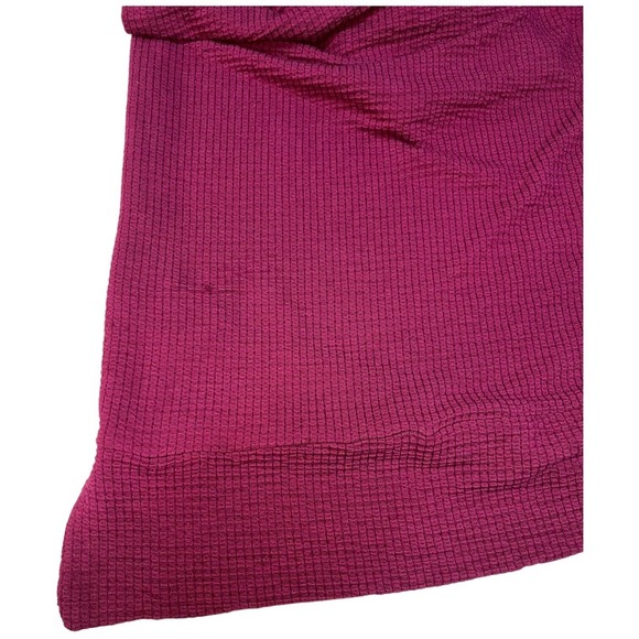 Adrianna Papell Textured Long Sleeve Tunic Soft V Neck Burgundy Glow XXL - Picture 9 of 12